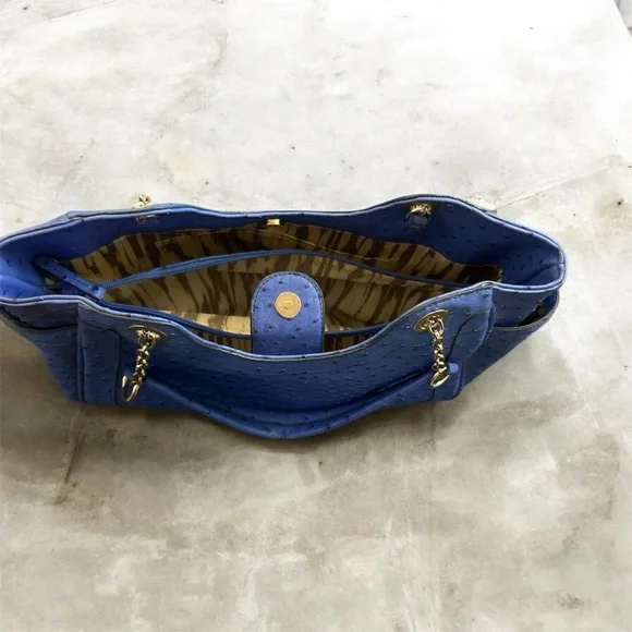 Navy Textured Chain-Handle Women's Tote NWOT - Picture 3 of 3